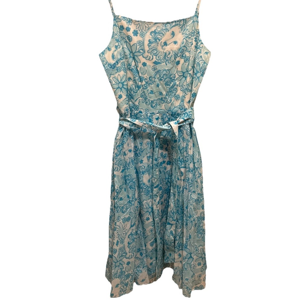 Lilly Pulitzer Lion Print Sundress Size 6 Turquoise Jungle Novelty Shift Dress